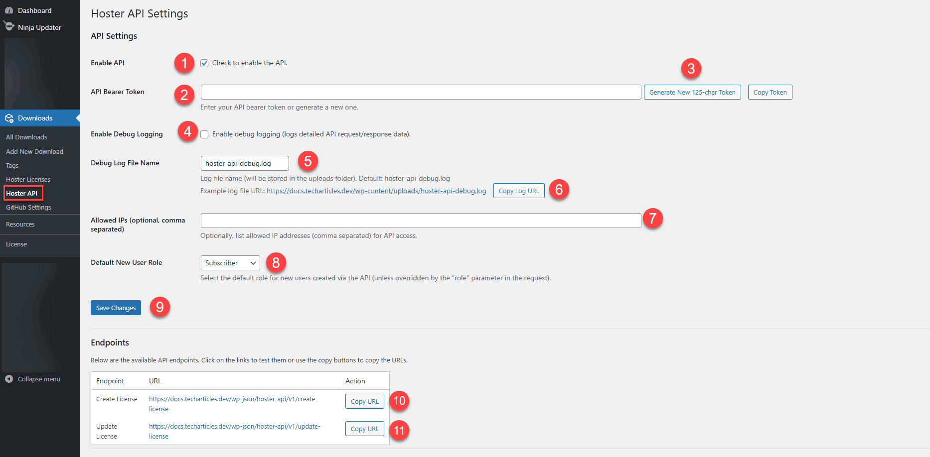 Admin Interface Hoster Api Admin Menu 1