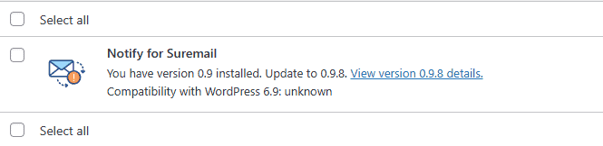 Notify For Suremail Update