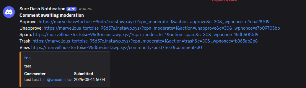 Moddash Discord Notification
