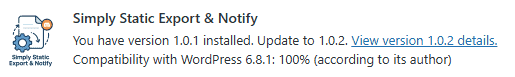 Plugin Updates Simply Static Export And Notify Update