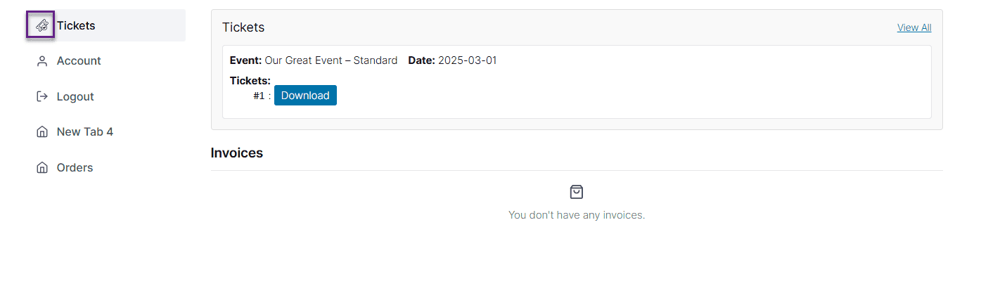 Tabbed Customer Dashboard Example Icon Change 1
