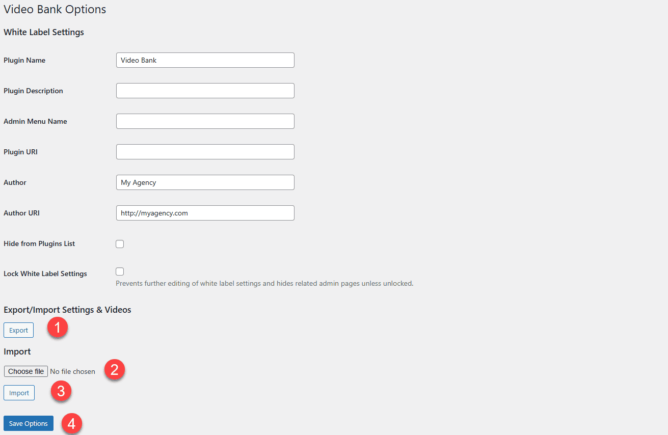 Wp Video Bank Options Image